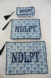Beth Ladd Large NDLPT Block Print Project Bag - Aquamarine