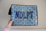 Beth Ladd Large NDLPT Block Print Project Bag - Aquamarine
