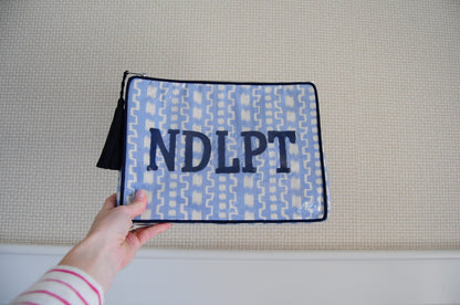 BETH LADD MEDIUM BLOCK PRINT PROJECT BAG (BLUE IKAT)