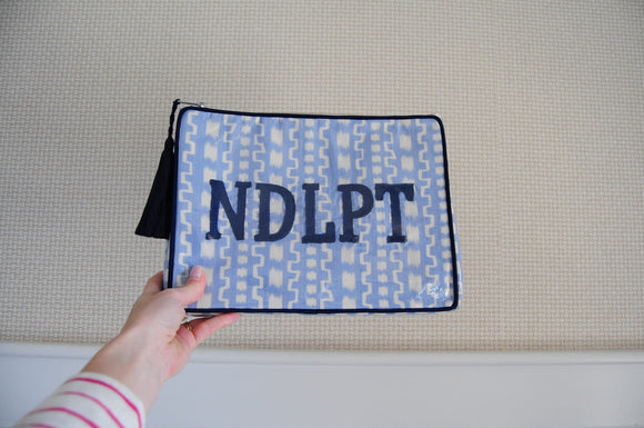 Medium NDLPT Project Bag - Blue Ikat