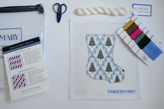 Scallop Christmas Tree Mini Stocking Needlepoint Kit