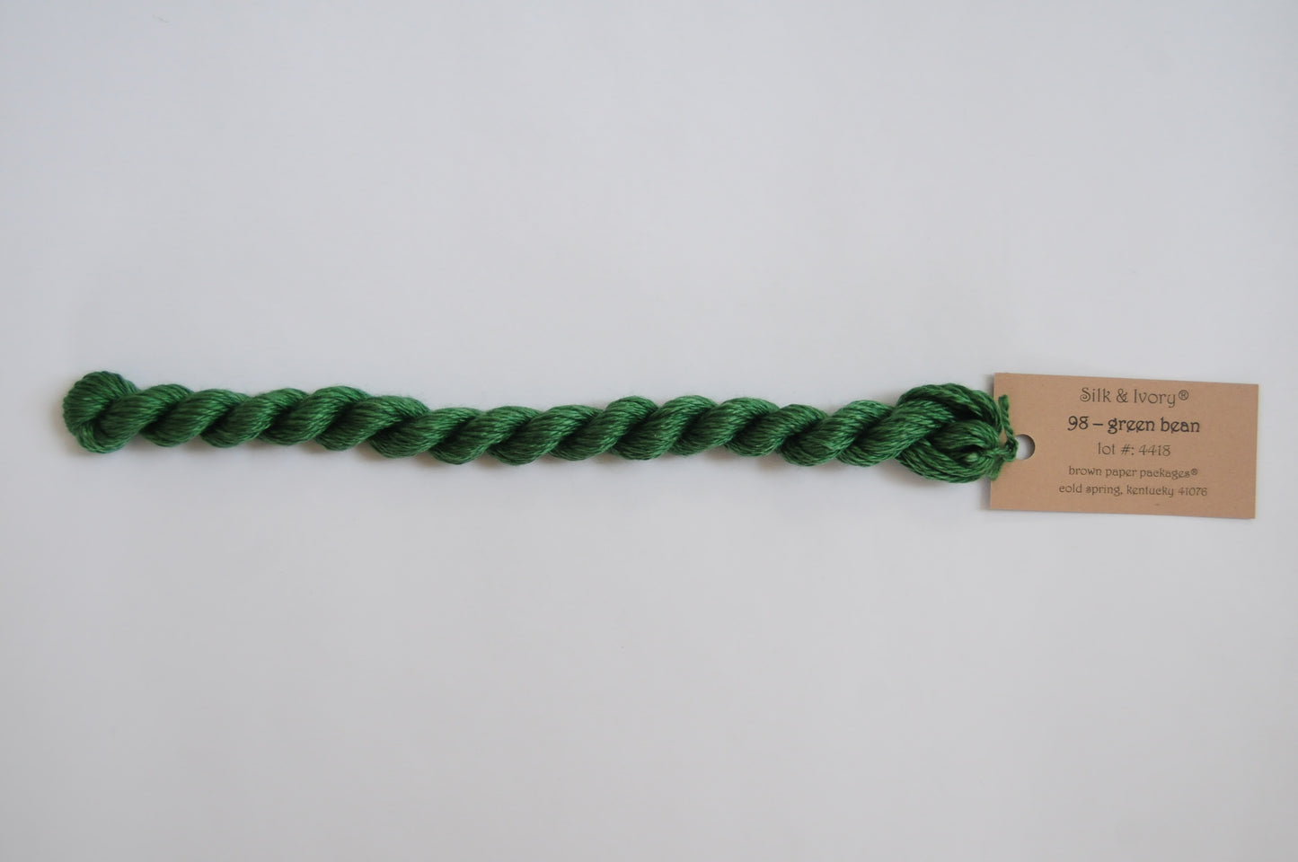 Silk & Ivory Skein -  Green Bean 098