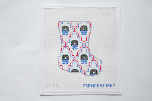 SCALLOP WREATH MINI STOCKING