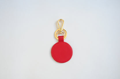 RED SELF-FINISHING LEATHER KEY FOB
