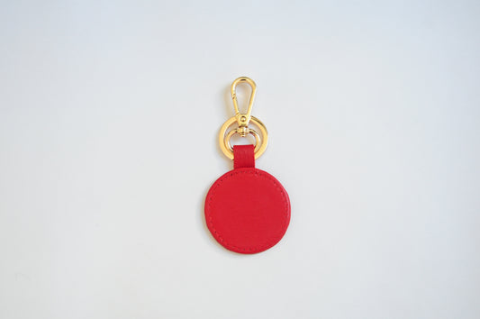 RED SELF-FINISHING LEATHER KEY FOB