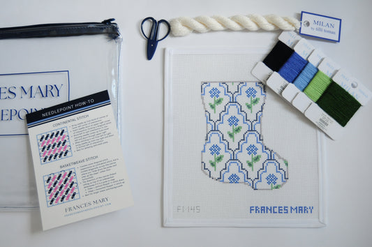 Scallop Hydrangea Mini Stocking Needlepoint Kit
