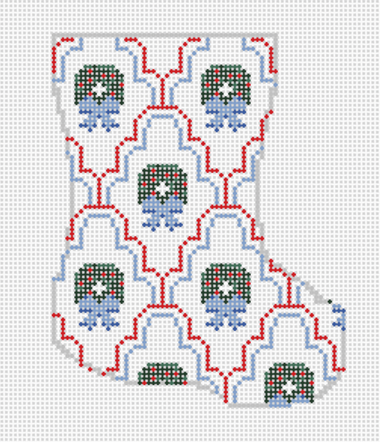 PREORDER: SCALLOP WREATH MINI STOCKING