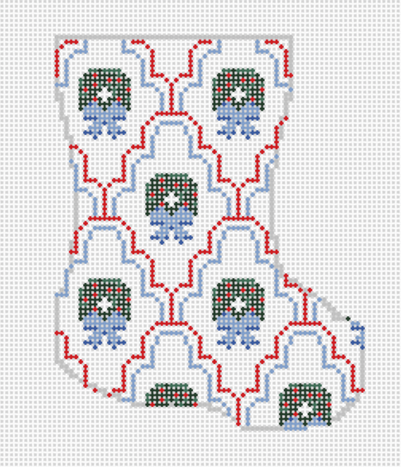 PREORDER Mini Scallop Wreath Stocking